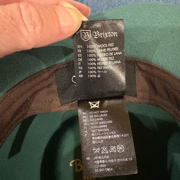 Brixton Wesley Fedora wool hat leather band miss green sz S unisex